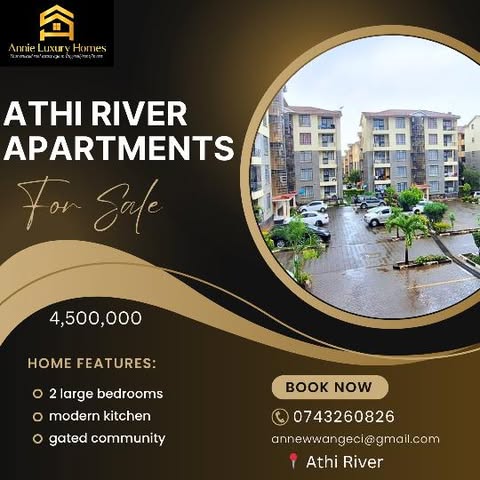 LUXURIOUS MODERN 2 BEDROOM APARTMENTS FOR SALE IN ATHI RIVER { gated community area.}